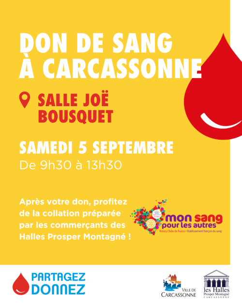 Collecte de sang salle Joë Bousquet le samedi 5 septembre